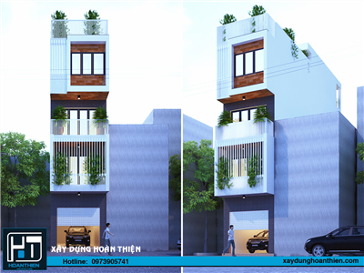 Mẫu nhà ống hiện đại 4.5 tầng, diện tích: 4x20m